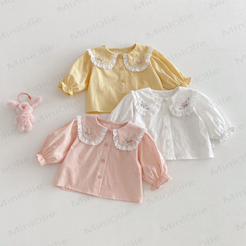 ベビー幼児用花柄刺繍Tシャツ - image 1