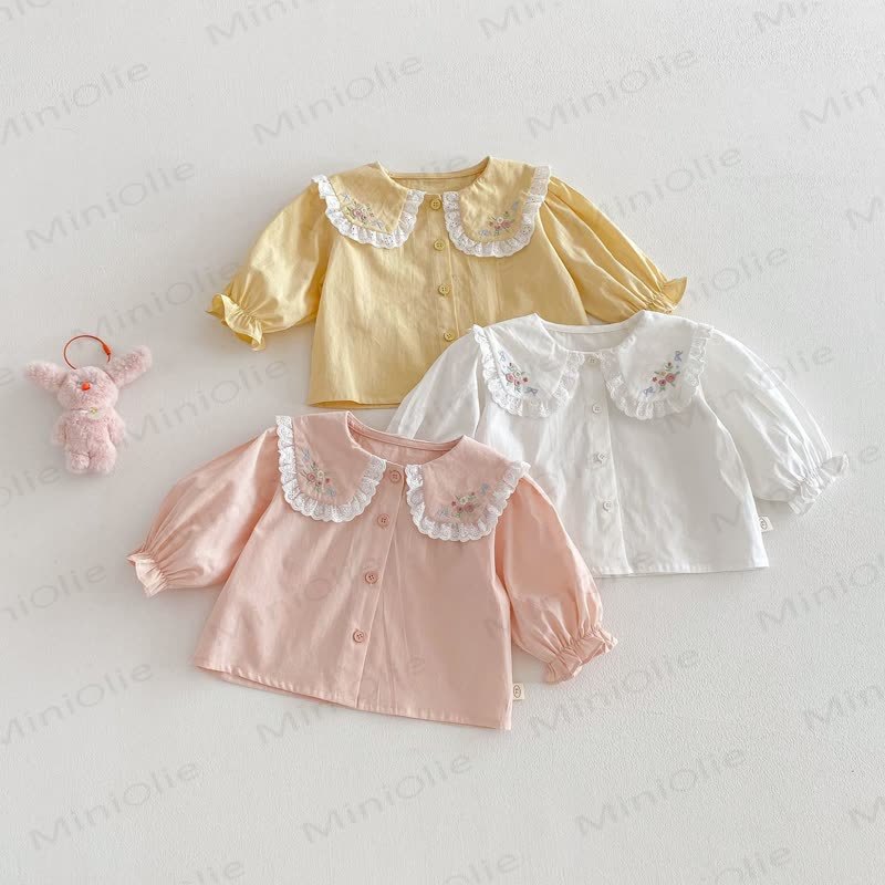 ベビー幼児用花柄刺繍Tシャツ - image 1