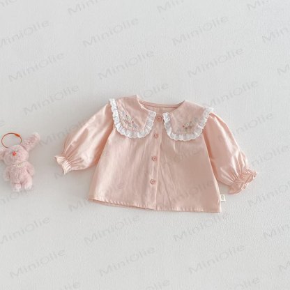 ベビー幼児用花柄刺繍Tシャツ - ピンク - 5～7歳 - image 8