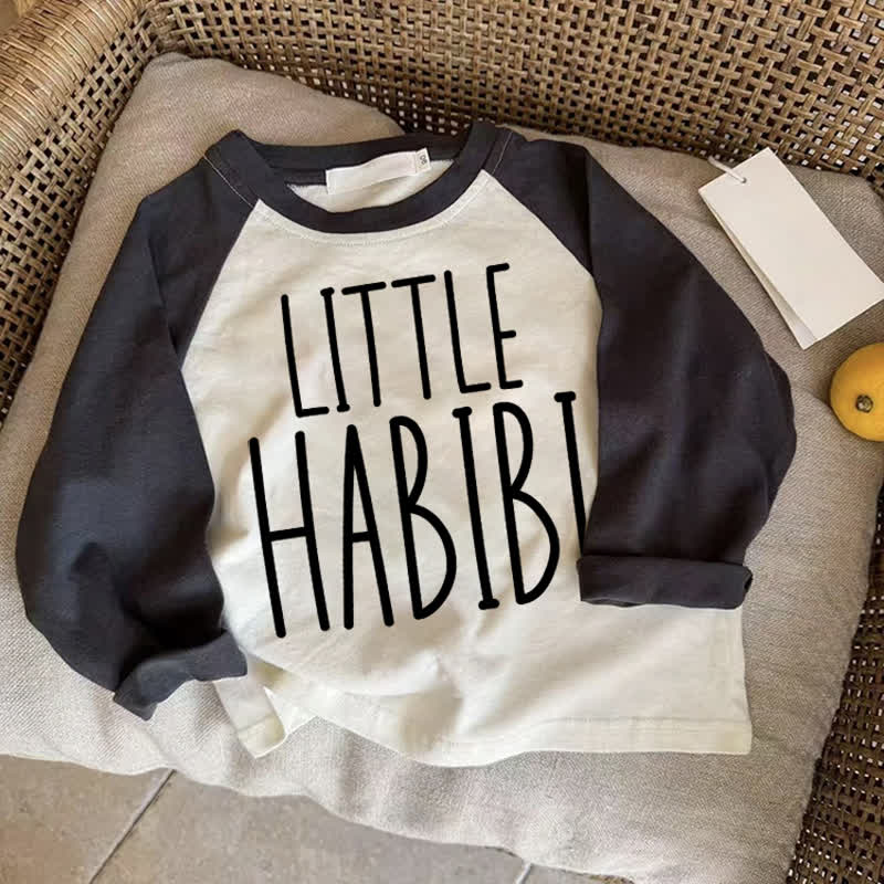 LITTLE HABIBIベビー ダークグレー ラグランTシャツ - ドラック・グレイ - 2～3歳 - image 1