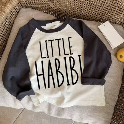 LITTLE HABIBIベビー ダークグレー ラグランTシャツ - ドラック・グレイ - 2～3歳 - image 1