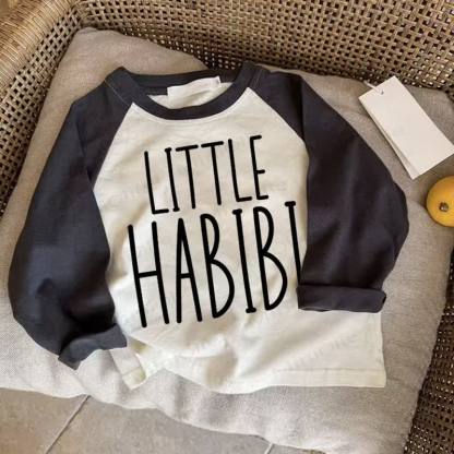 LITTLE HABIBIベビー ダークグレー ラグランTシャツ - ドラック・グレイ - 2～3歳 - image 1