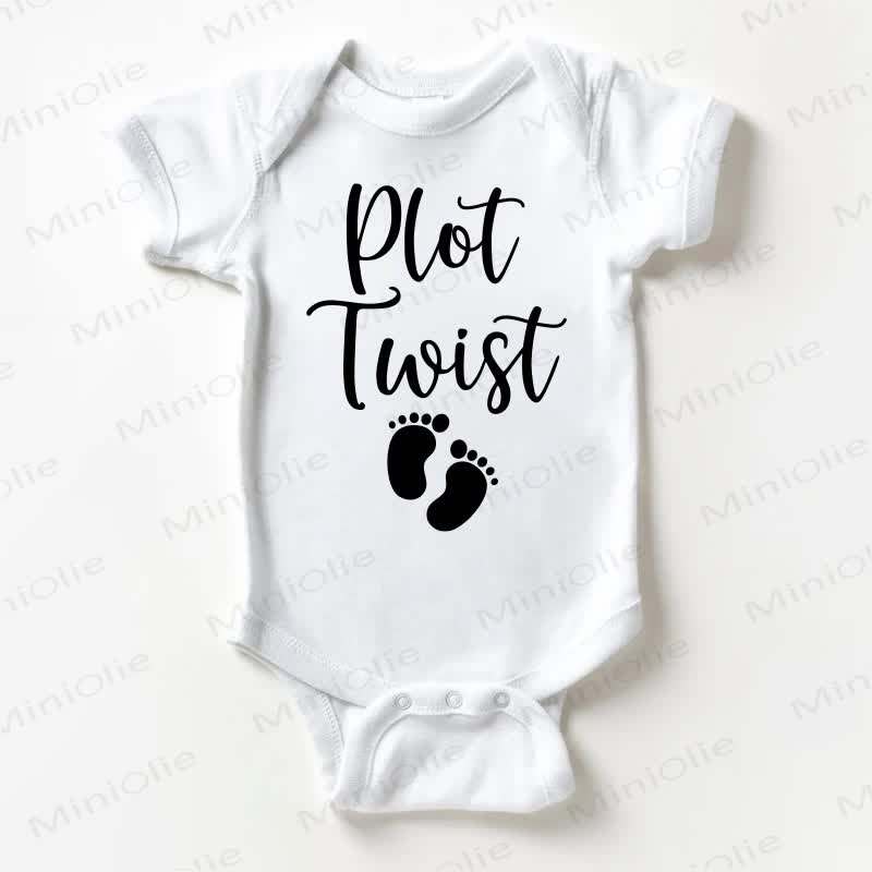 PLOT TWISTベビーフットプリント ホワイトボディスーツ - 白 - 18～24ヶ月 - image 1