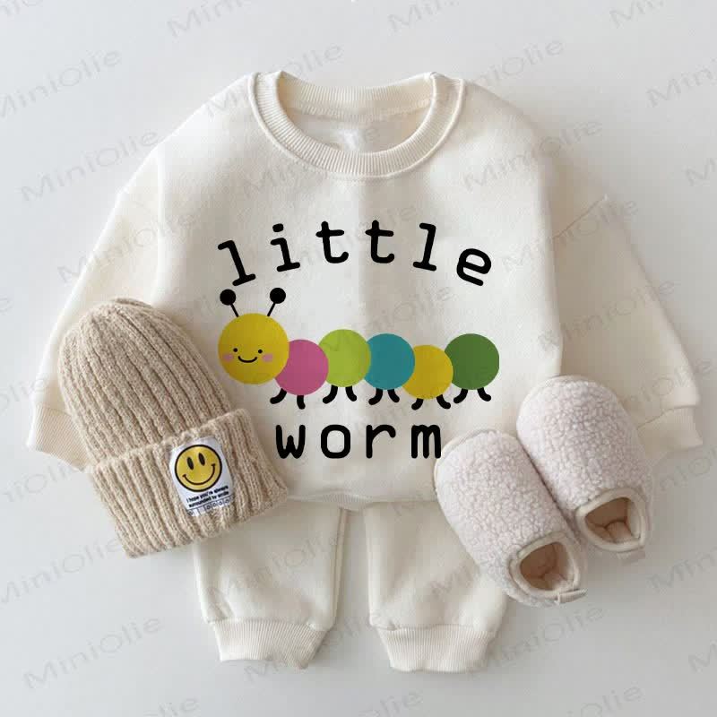 LITTLE WORMベビー ホワイト スウェットシャツ 2点セット - 白 - 2～3歳 - image 1