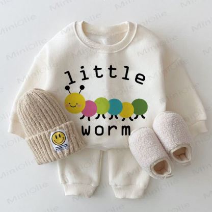 LITTLE WORMベビー ホワイト スウェットシャツ 2点セット - 白 - 2～3歳 - image 1