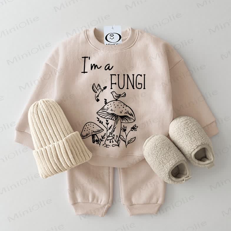 I'M A FUNGIベビー スウェットシャツ 2点セット ベージュ - ベージュ - 2～3歳 - image 1