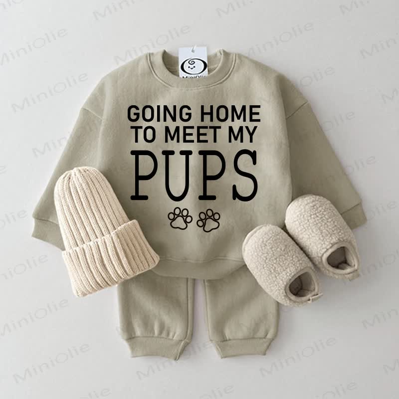 GOING HOME TO MEET MY PUPSベビーグレーグリーン 2点セット - グレーグリーン - 2～3歳 - image 1