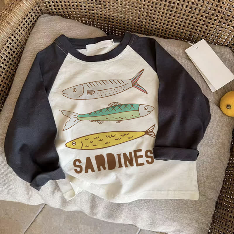 SARDINESベビー ダークグレー ラグランTシャツ - ドラック・グレイ - 2～3歳 - image 1