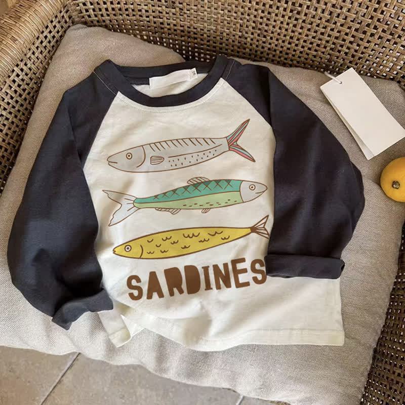 SARDINESベビー ダークグレー ラグランTシャツ - ドラック・グレイ - 2～3歳 - image 1