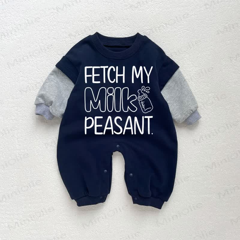 FETCH MY MILK PEASANTベビー 幼児用 ダークブルー カラーブロック ロンパース - ダークブルー - 18～24ヶ月 - image 1