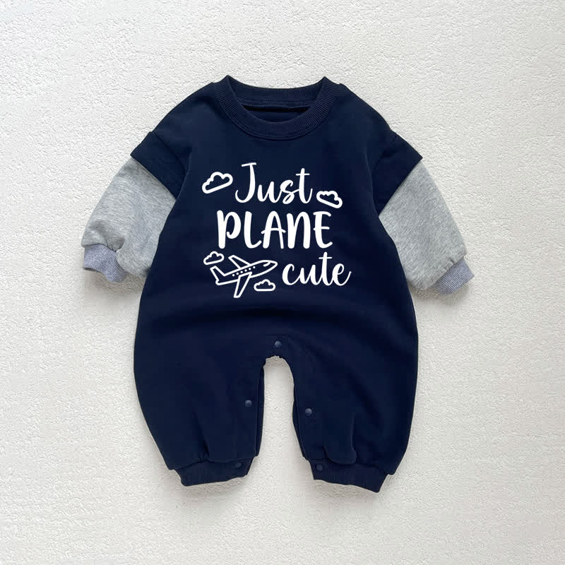 JUST PLANE CUTEベビー 幼児用 ダークブルー カラーブロック ロンパース - ダークブルー - 18～24ヶ月 - image 1
