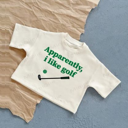 APPARENTLY, I LIKE GOLFベビーサマーカジュアルTシャツ - 白 - 2～3歳 - image 2