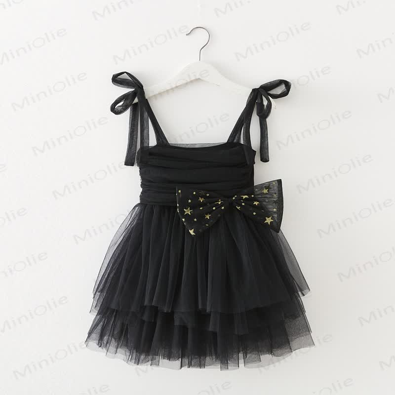 ベビー幼児女の子用リボンメッシュDress - 黒 - 8歳 - image 2