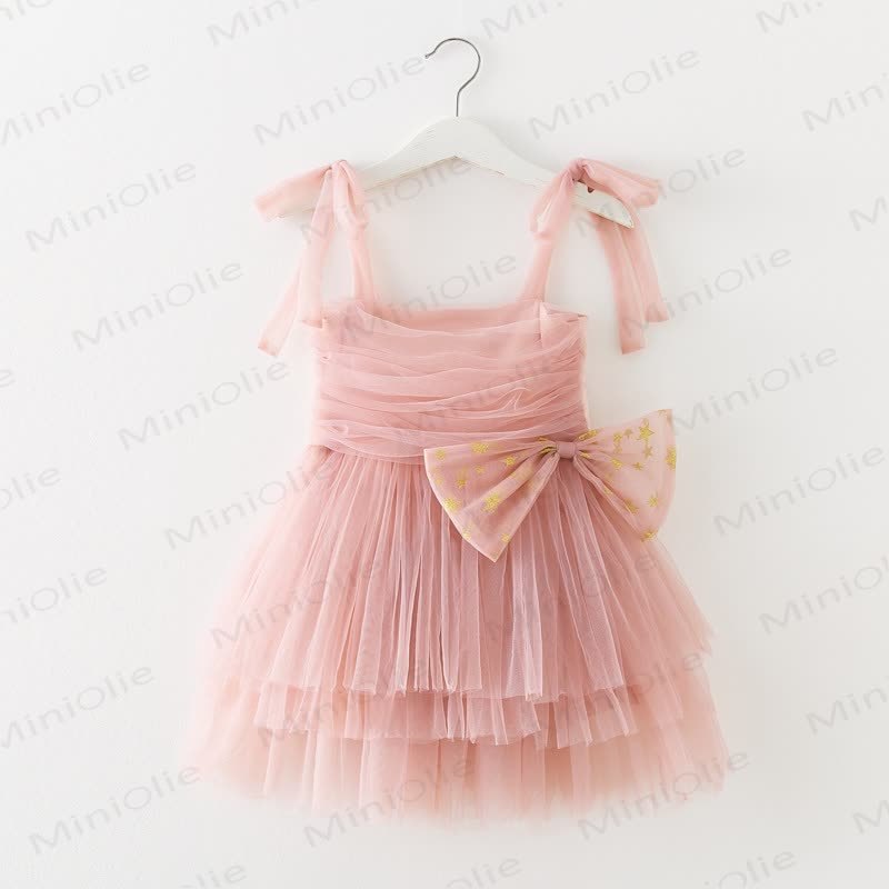 ベビー幼児女の子用リボンメッシュDress - ピンク - 8歳 - image 3