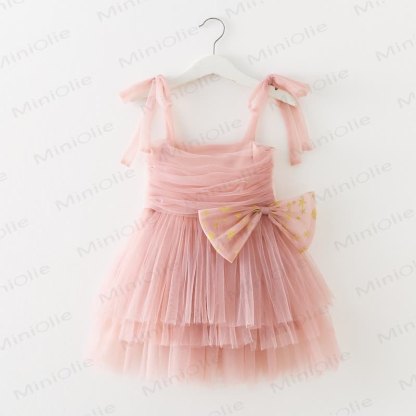 ベビー幼児女の子用リボンメッシュDress - ピンク - 8歳 - image 3