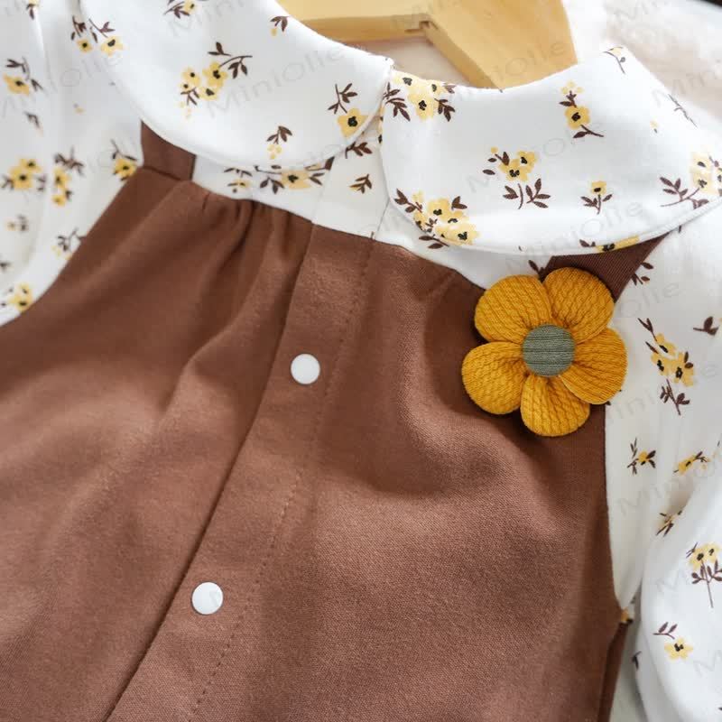 ベビーフラワーコーヒーワーカーロンパース - image 4