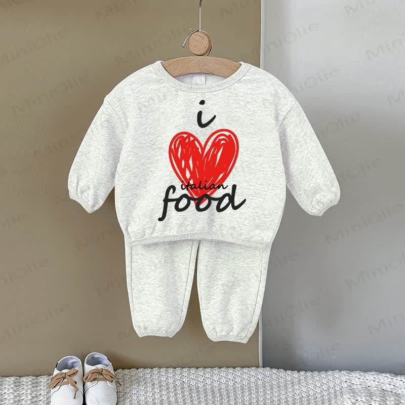 I ITALIAN FOODベビーラブ グレー スウェットシャツ 2点セット - グレー - 2～3歳 - image 1