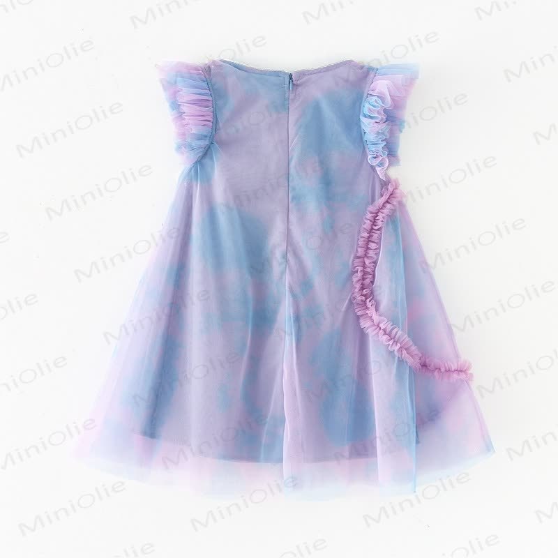 幼児用女の子用フラワー/ラブメッシュDress - 紫 - 12歳 - image 4