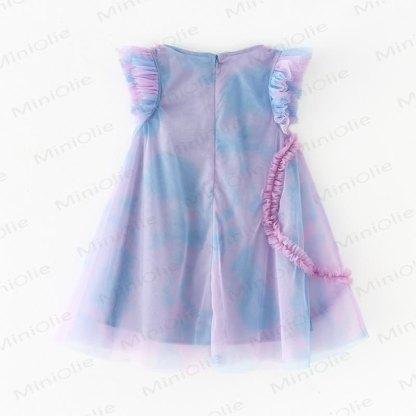 幼児用女の子用フラワー/ラブメッシュDress - 紫 - 12歳 - image 4