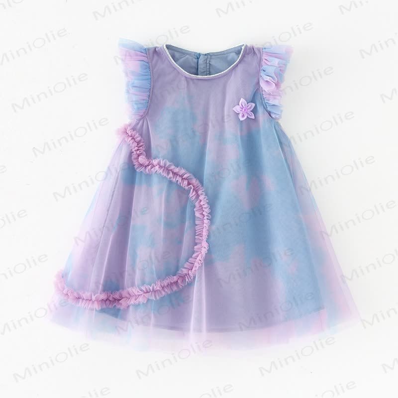 幼児用女の子用フラワー/ラブメッシュDress - image 5