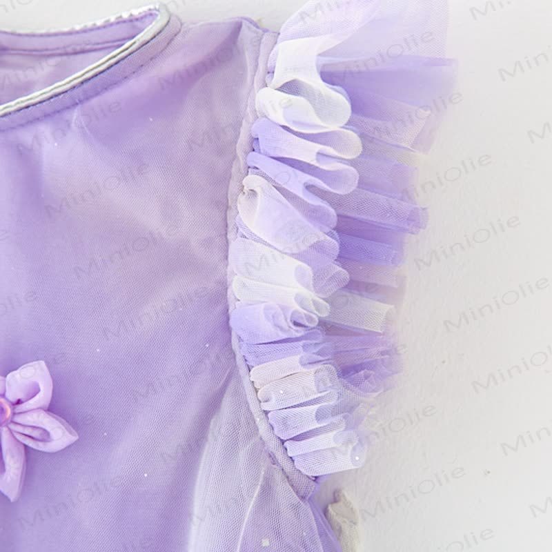 幼児用女の子用フラワー/ラブメッシュDress - image 12