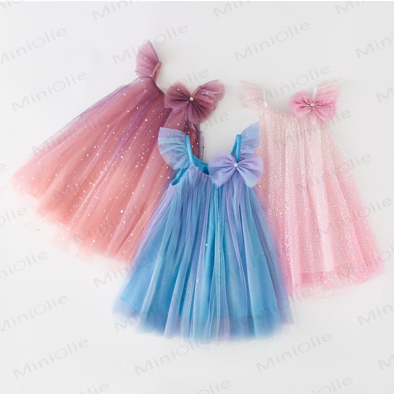 幼児用女の子用スパンコールリボンメッシュDress - image 2