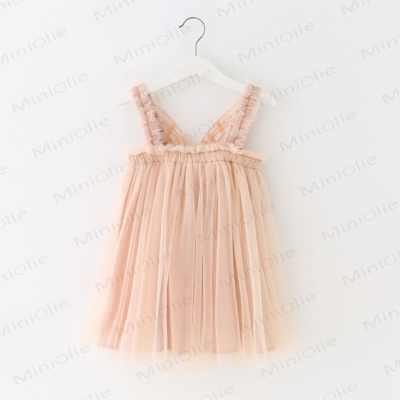 ベビー幼児女の子用無地メッシュDress - クリーム - 8歳 - image 13