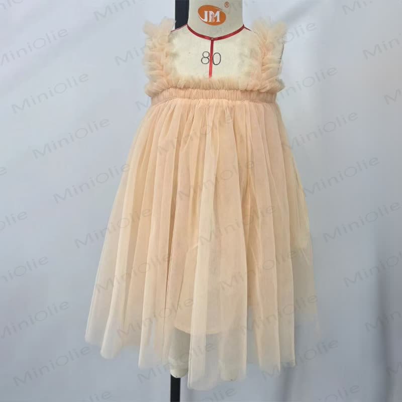 ベビー幼児女の子用無地メッシュDress - 肌の色 - 8歳 - image 22
