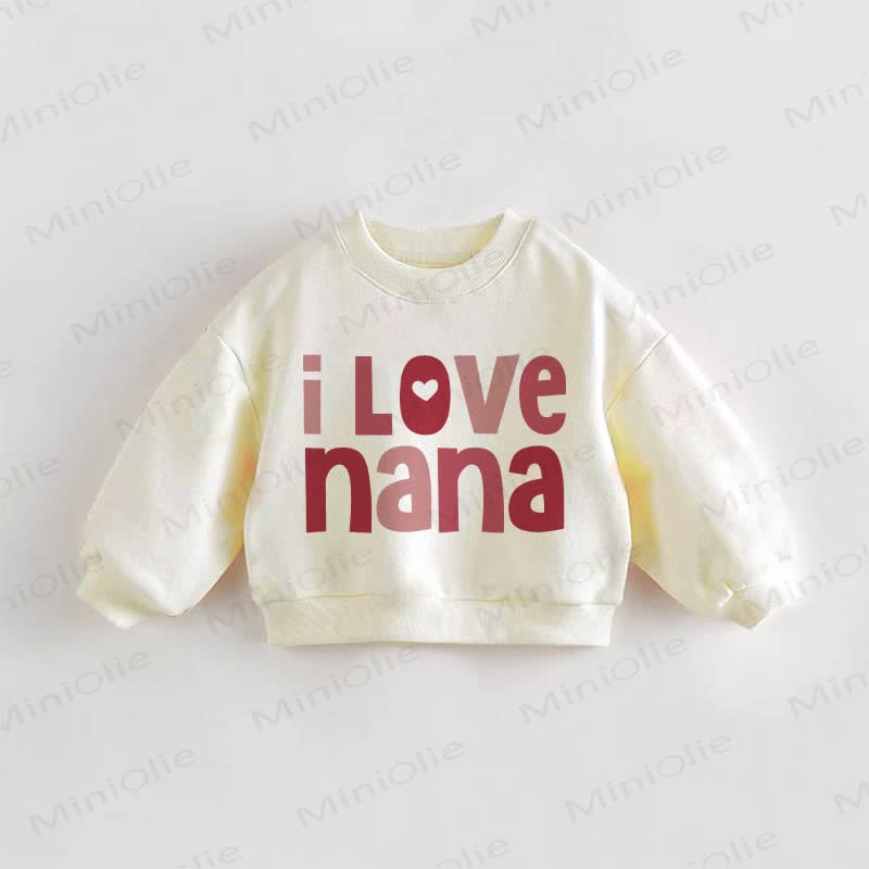 I LOVE NANAベビー幼児用スウェットシャツ - クリーム - 3～5歳 - image 1