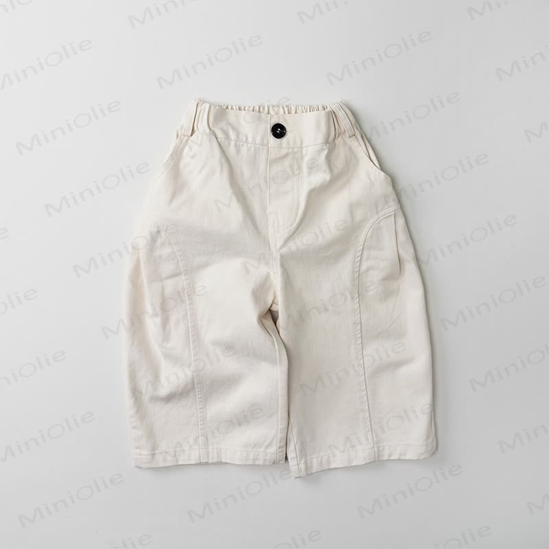 ベビー幼児用無地ゆったりパンツ - ベージュ - 8歳 - image 3