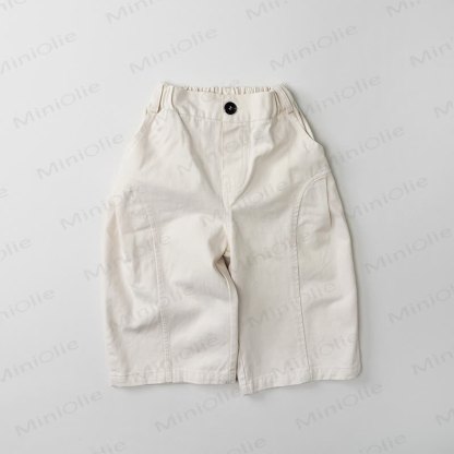 ベビー幼児用無地ゆったりパンツ - ベージュ - 8歳 - image 3