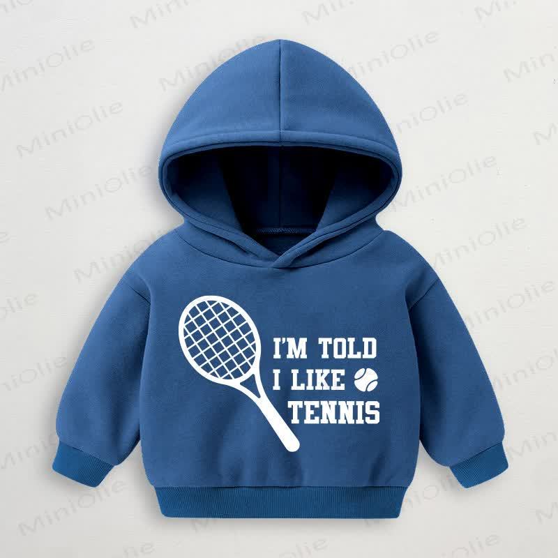 I'M TOLD I LIKE TENNISベビー 幼児用 ブルー フーディー スウェットシャツ - 青 - 3～5歳 - image 1