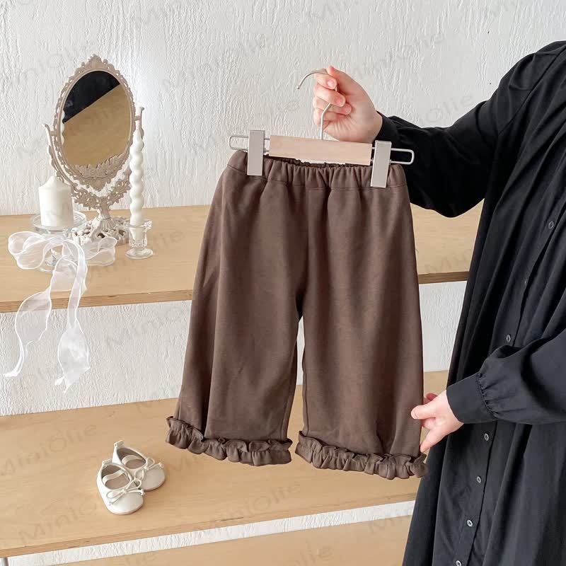 ベビー幼児女の子用スウィートレースパンツ - コーヒー - 3～5歳 - image 1