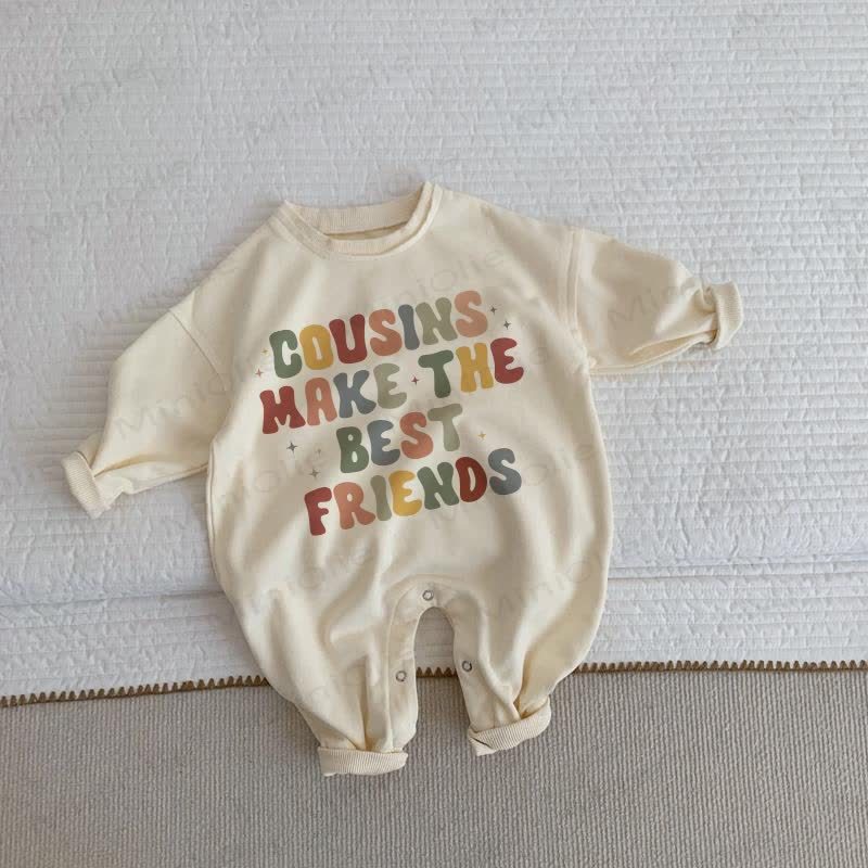 COUSINS MAKE THE BEST FRIENDSベビー幼児用ベージュロンパー - ベージュ - 2～3歳 - image 1