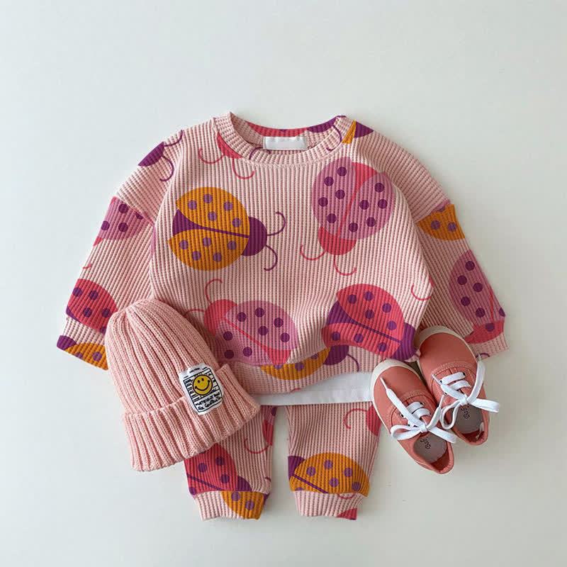 ベビーマルチカラーてんとう虫ワッフル2ピースピンクセット - ピンク - 2～3歳 - image 1