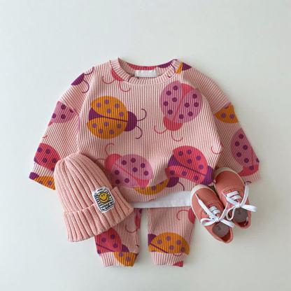 ベビーマルチカラーてんとう虫ワッフル2ピースピンクセット - ピンク - 2～3歳 - image 1