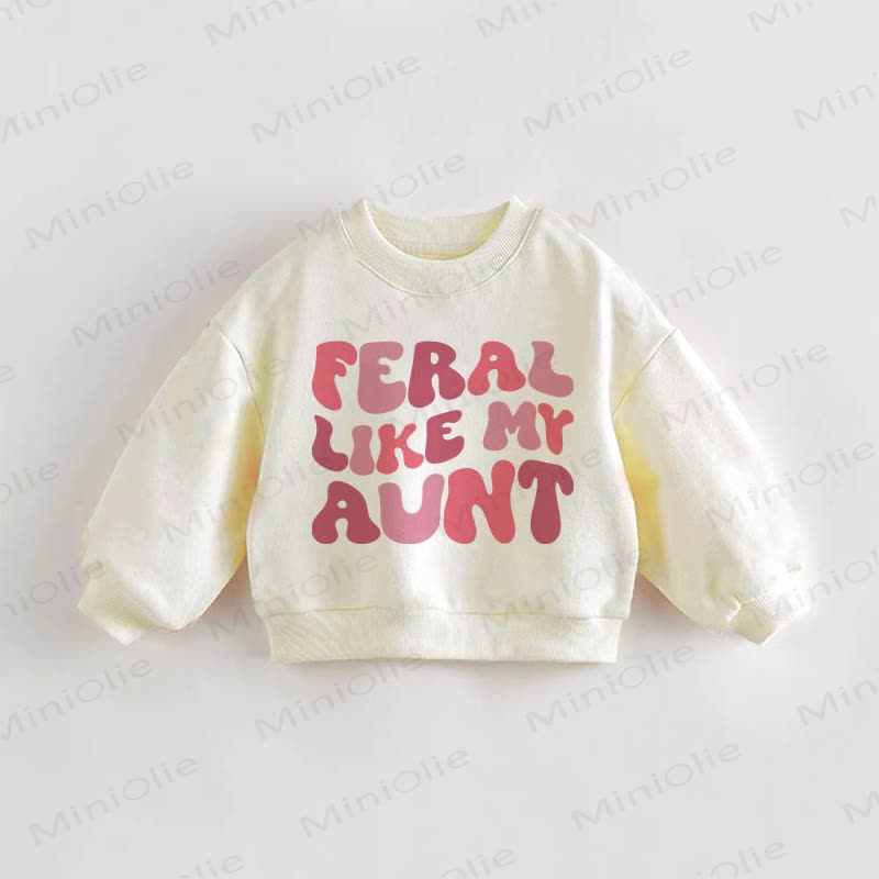 FERAL LIKE MY AUNTベビー幼児用スウェットシャツ - クリーム - 3～5歳 - image 1
