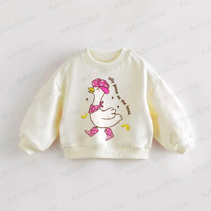 SILLY GOOSE ON THE LOOSE.幼児用スウェットシャツ - クリーム - 3～5歳 - image 1