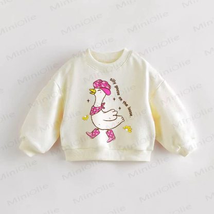 SILLY GOOSE ON THE LOOSE.幼児用スウェットシャツ - クリーム - 3～5歳 - image 1