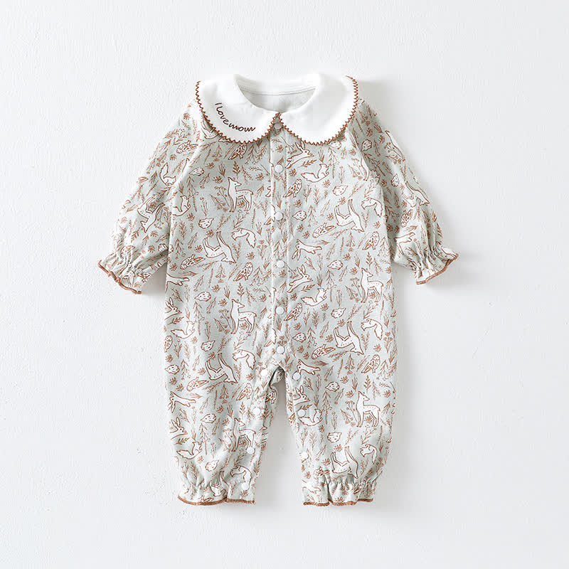 ベビーメープルリーフ/フラワーロンパース - 緑 - 18～24ヶ月 - image 2