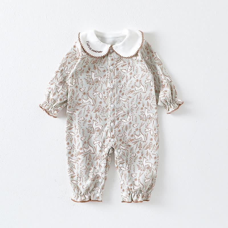 ベビーメープルリーフ/フラワーロンパース - 緑 - 18～24ヶ月 - image 2