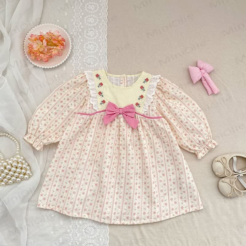 ベビー幼児女の子用ピンクフラワーリボンDress - image 2