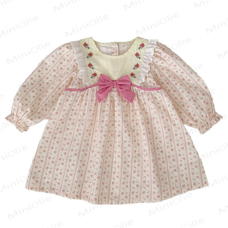 ベビー幼児女の子用ピンクフラワーリボンDress - image 4