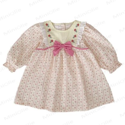 ベビー幼児女の子用ピンクフラワーリボンDress - image 4