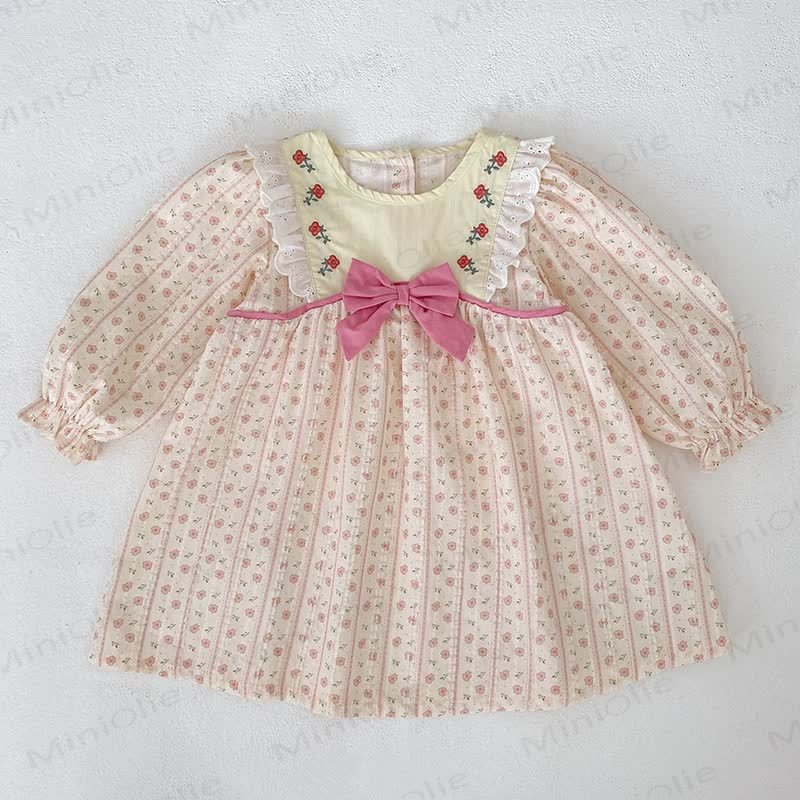 ベビー幼児女の子用ピンクフラワーリボンDress - image 3