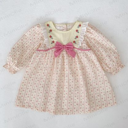 ベビー幼児女の子用ピンクフラワーリボンDress - image 3