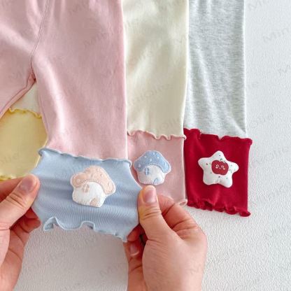 ベビー 幼児 女の子 カラーブロック マッシュルーム/アップル レギンス - image 4