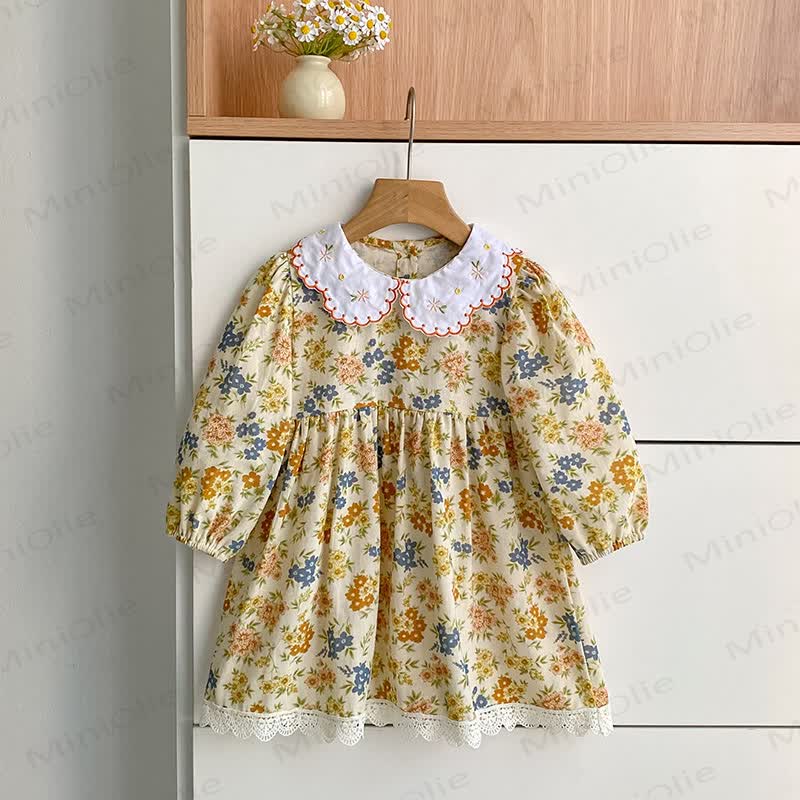 ベビー幼児女の子用イエローブルーフラワーDress - image 2