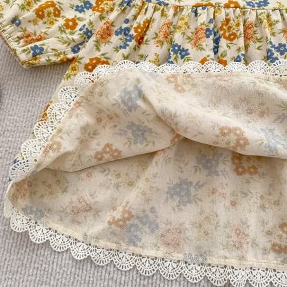 ベビー幼児女の子用イエローブルーフラワーDress - image 9