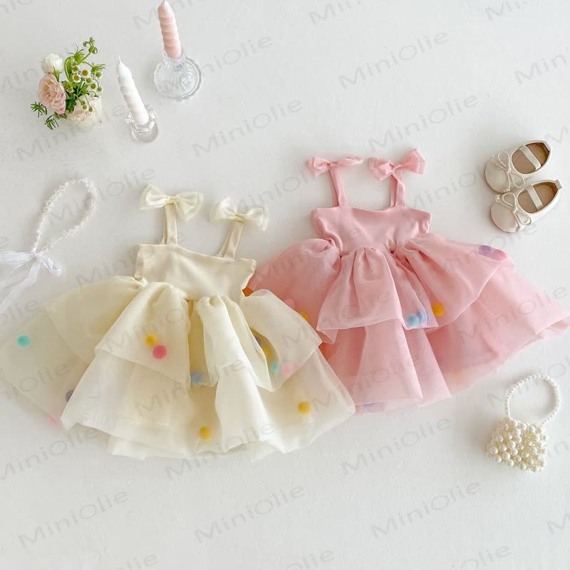 ベビー幼児女の子用蝶結びメッシュDress - image 2